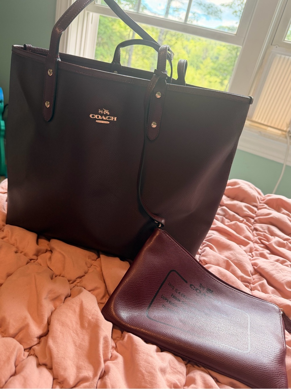 Coach Burgundy Tote Bag - Picture 2 of 16